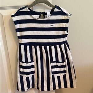 Vineyard Vines Kids Dress in Navy and White